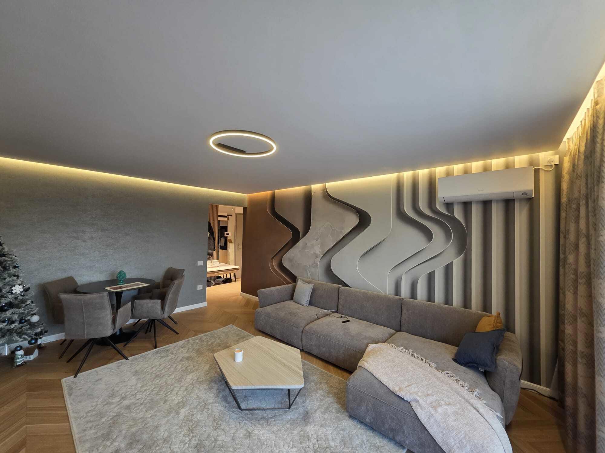 Fototapet 3D cu linii curbate NAT