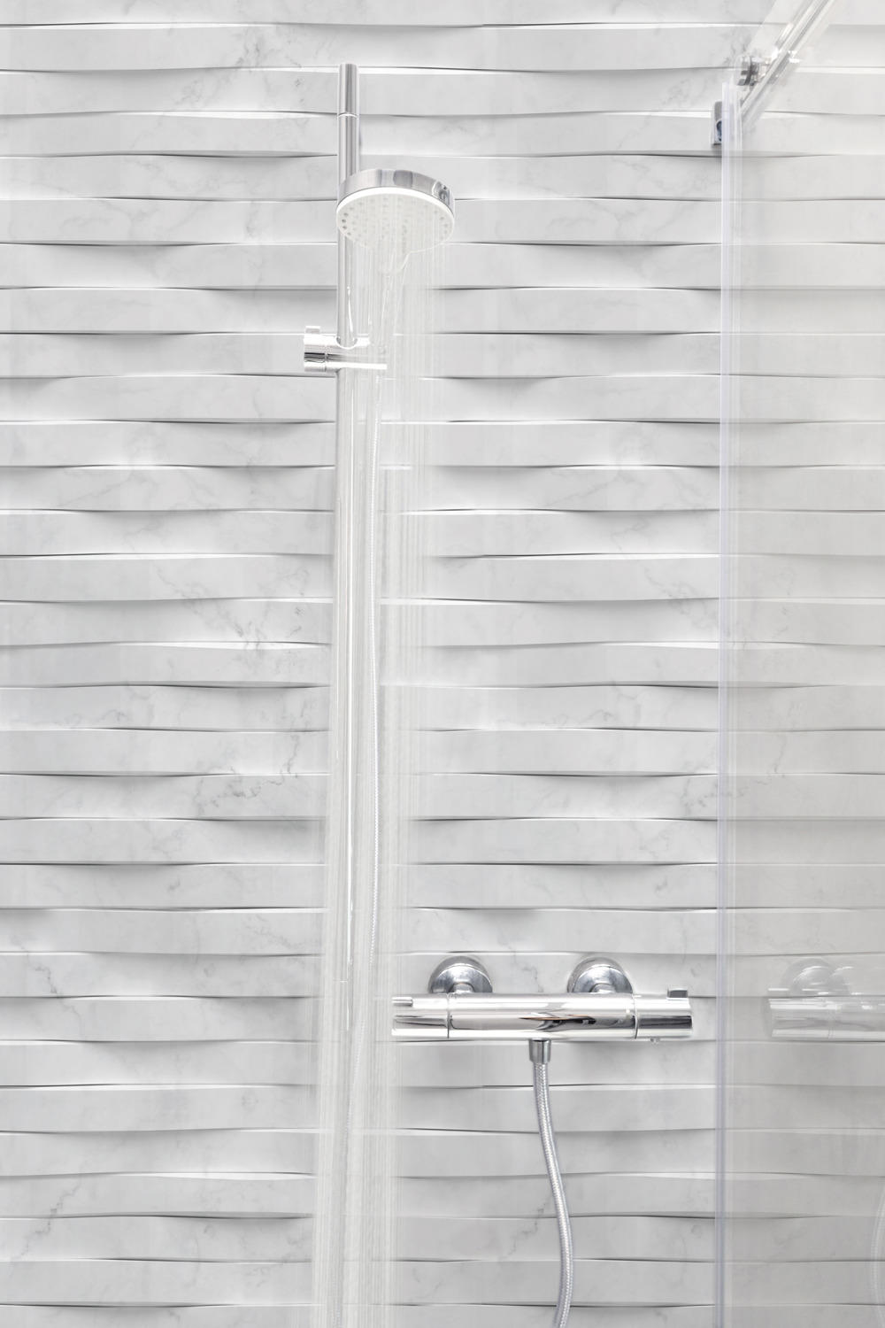 Tapet autoadeziv caramida alba 3D Carrara White Linea colectia Lineafix Wall
