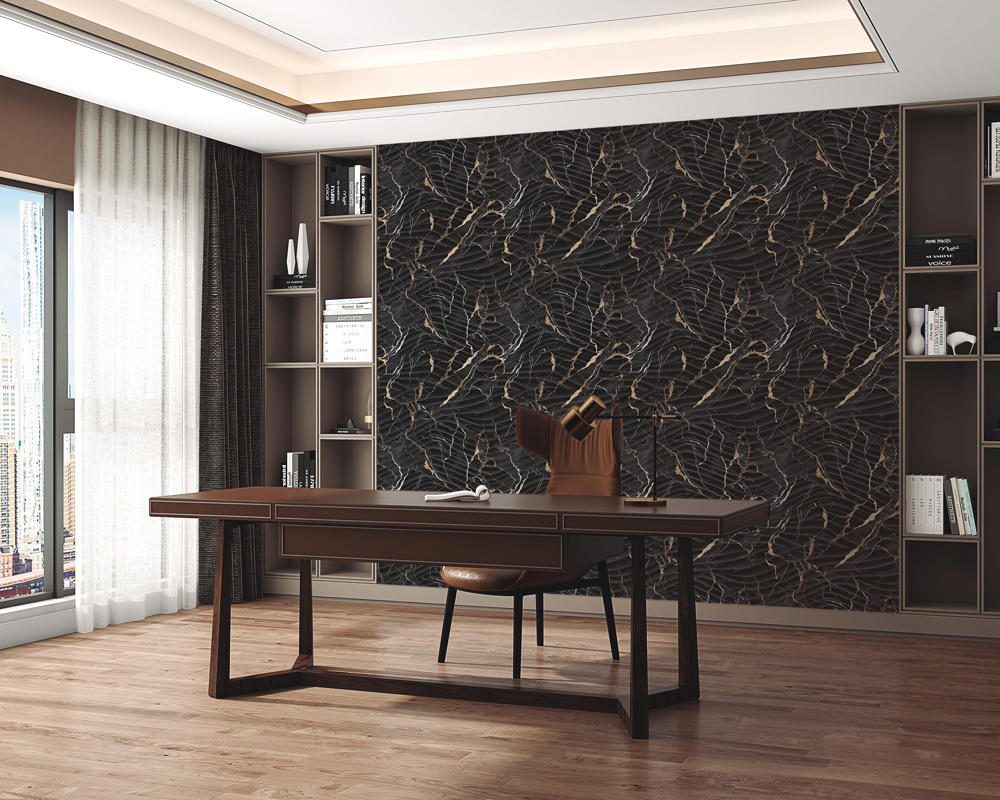 Tapet autoadeziv abstract negru Corfu Linea colectia Lineafix Wall