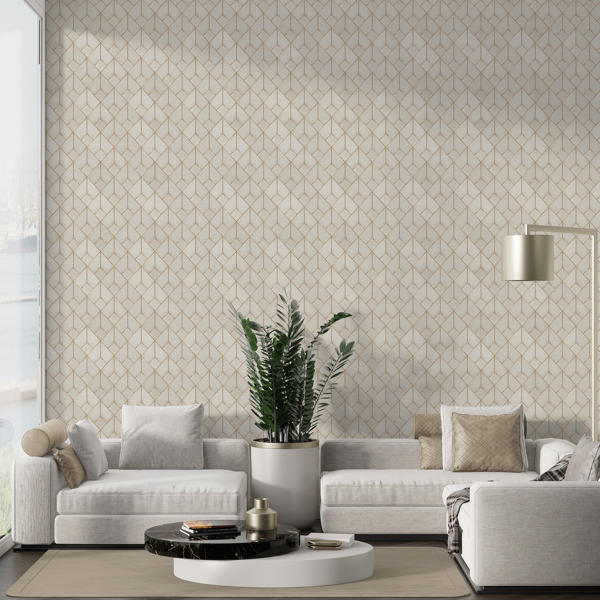 Tapet autoadeziv geometric auriu Rombo Linea colectia Lineafix Premium