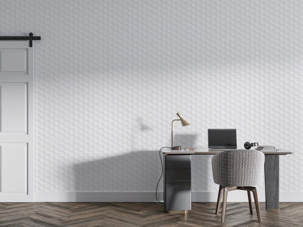 Tapet autoadeziv cu efect 3D alb Ruche 3D Linea colectia Lineafix Wall