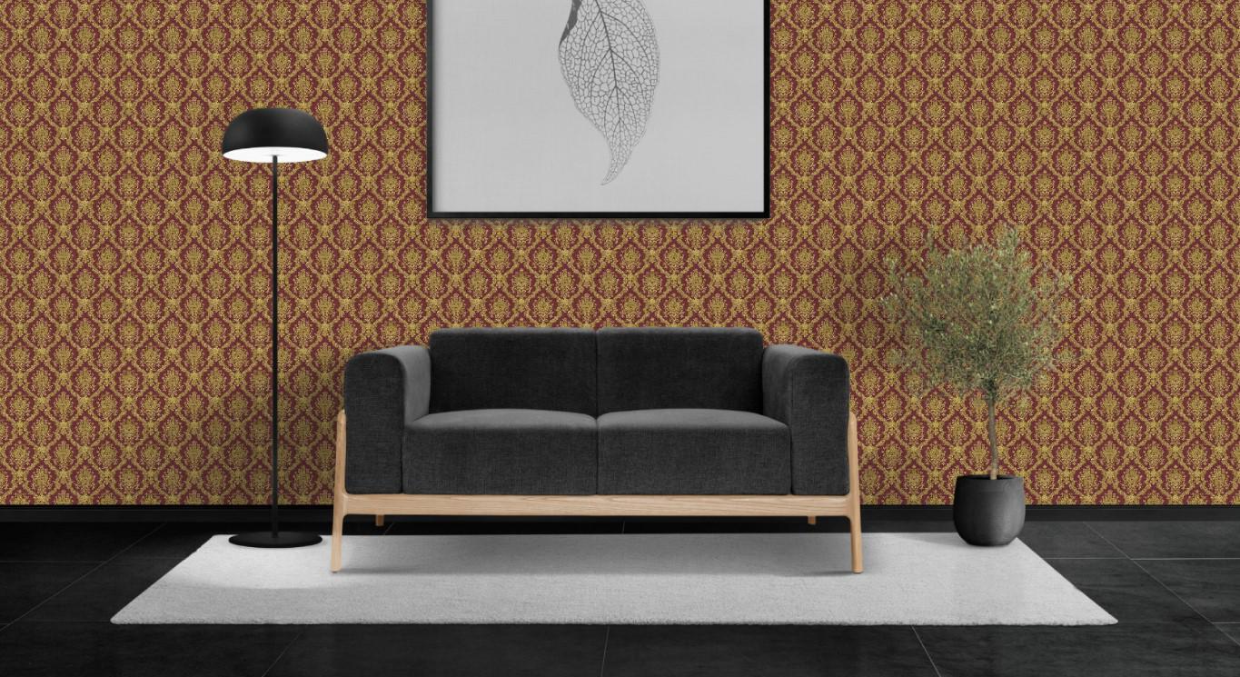 Tapet baroc floral visiniu auriu colectia Modern&Classic Design